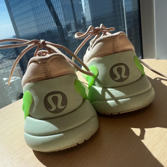 Lululemon Athletica 8.5 EUC “Blissfeel” pink and Neon Green Athletic Shoes - Picture 3 of 15